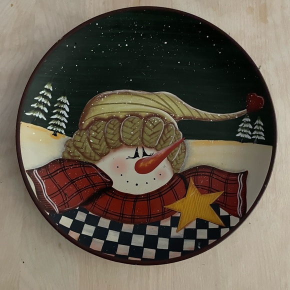 Crazy Mountain Designs Snowman Wall Hanging Plate 10” - Picture 1 of 4